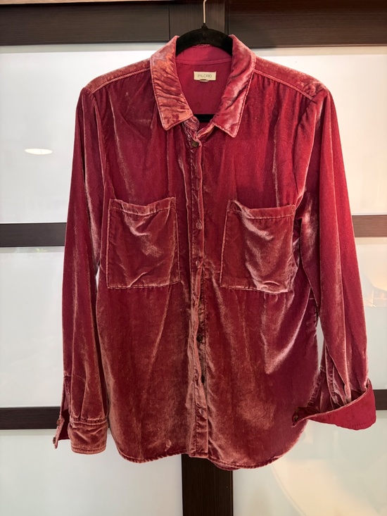 Pilcro Tops - Pilcro  by Anthropologie Velvet-Like Button Down